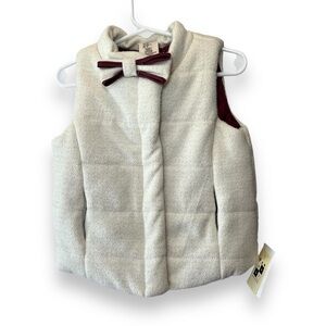 Max Studio Kids Vest Ivory, Gold & Burgundy Toddler Size 3T NWT